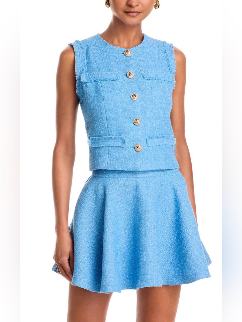 AQUA Tweed Boxy Vest